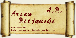 Arsen Miljanski vizit kartica